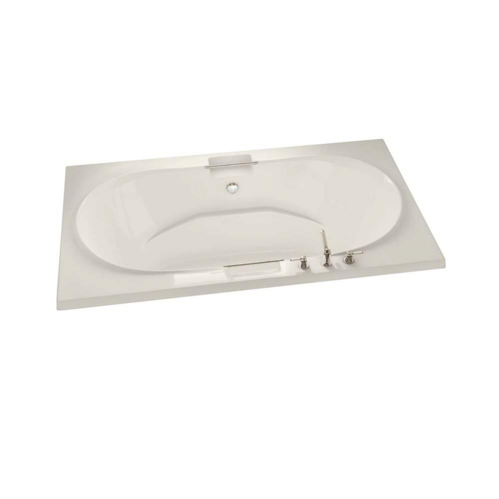 Antigua 71.75 in. x 41.75 in. Drop-in Bathtub with Aerosens System Center Drain in Biscuit