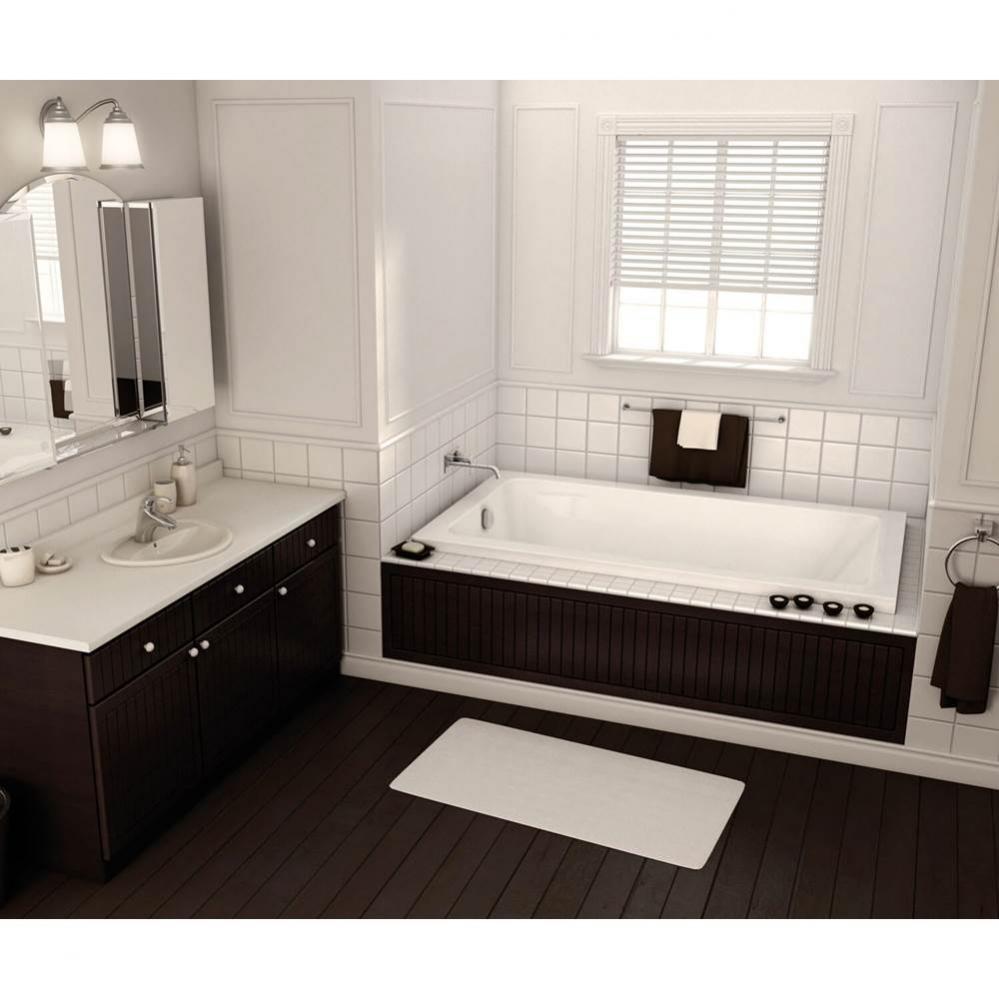 Pose 59.875 in. x 31.75 in. Drop-in Bathtub with Whirlpool System End Drain in White
