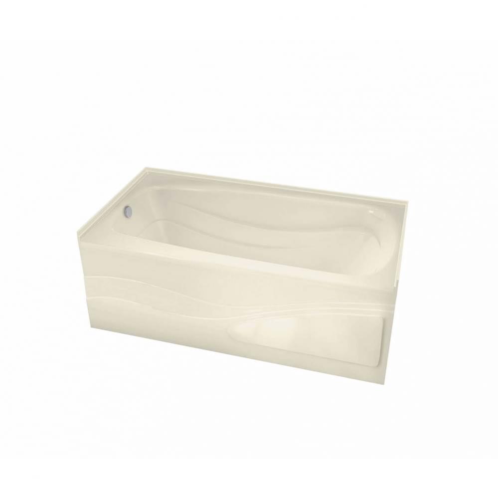 Tenderness 6636 Acrylic Alcove Right-Hand Drain Whirlpool Bathtub in Bone