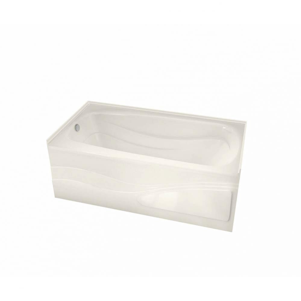 Tenderness 6636 Acrylic Alcove Right-Hand Drain Aeroeffect Bathtub in Biscuit