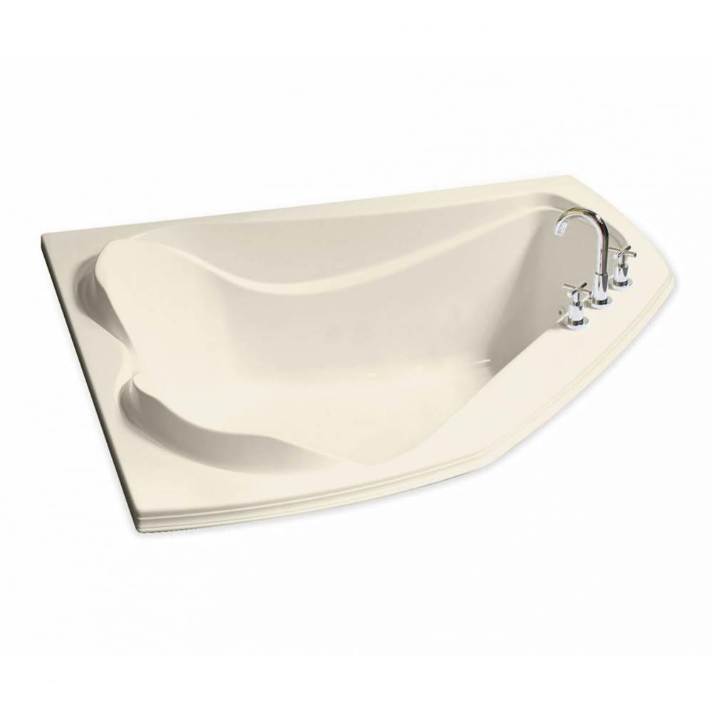 Cocoon 59.75 in. x 53.875 in. Corner Bathtub with Aerosens System Center Drain in Bone