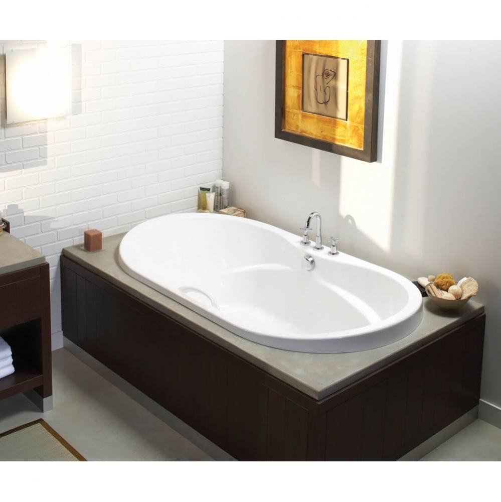 Living 72 in. x 36 in. Drop-in Bathtub with Hydromax System Center Drain in White