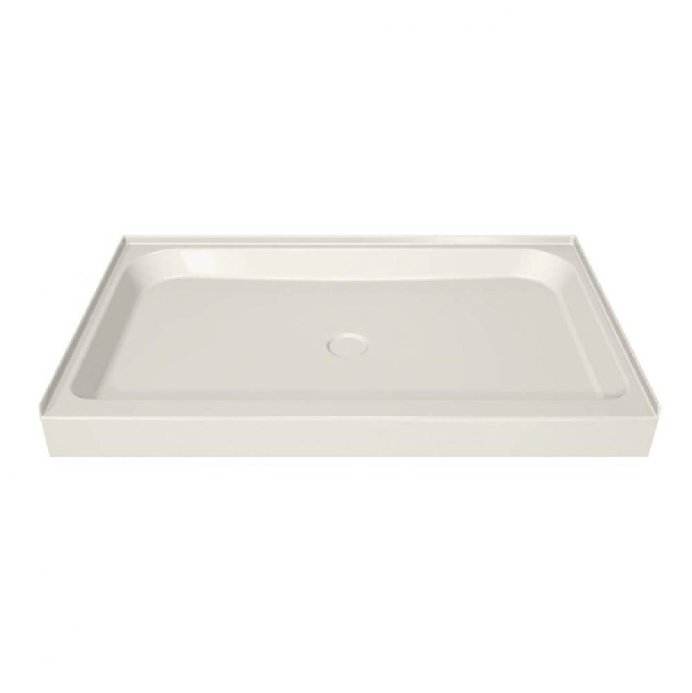 MAAX 59.75 in. x 42.125 in. x 6.125 in. Rectangular Alcove Shower Base with Center Drain in Biscui