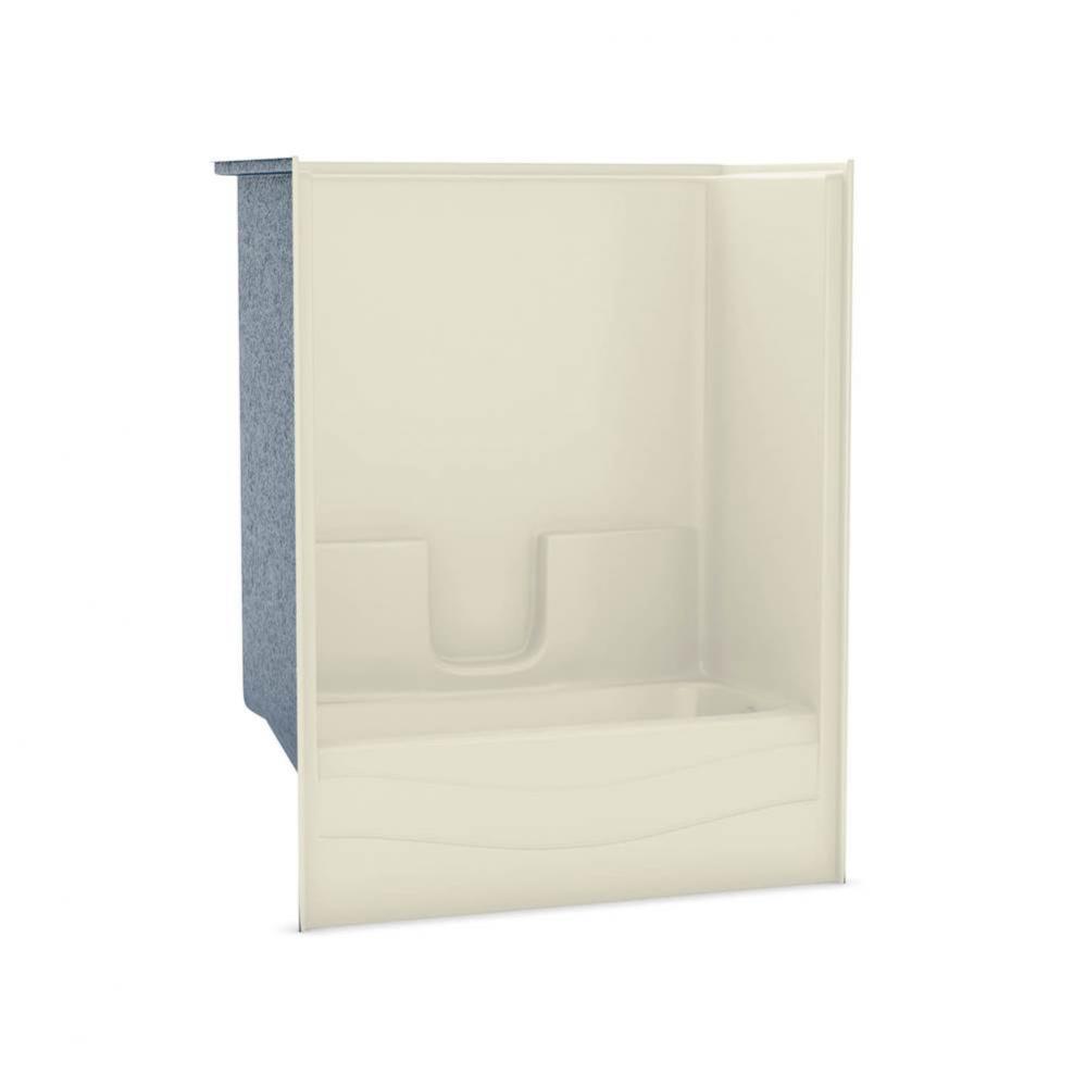 TS 60 in. x 30 in. x 73.25 in. 1-piece Tub Shower with Right Drain in Bone