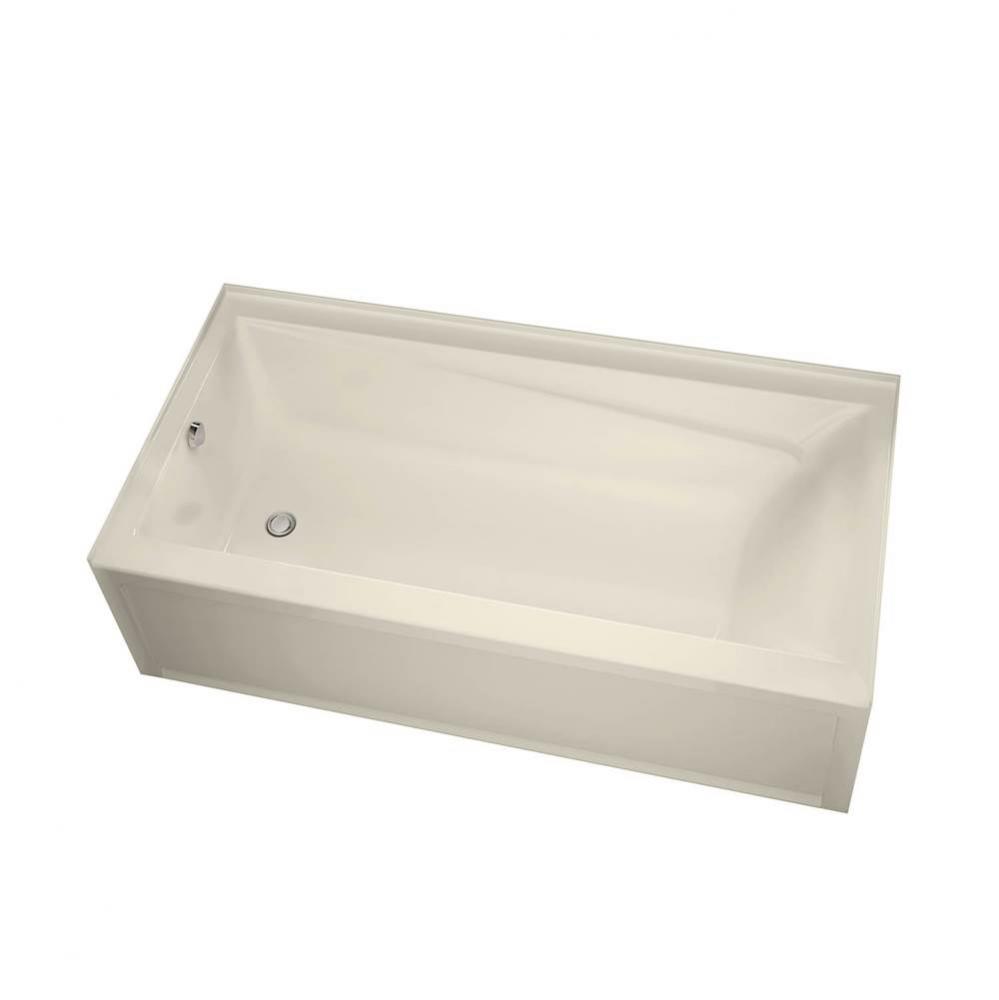 New Town IFS 59.75 in. x 30 in. Alcove Bathtub with Aerosens System Left Drain in Bone