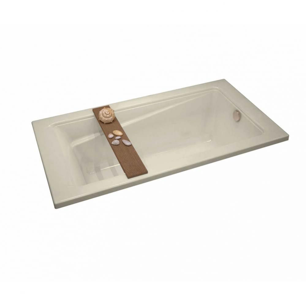 New Town 59.75 in. x 32 in. Drop-in Bathtub with Aerosens System End Drain in Bone