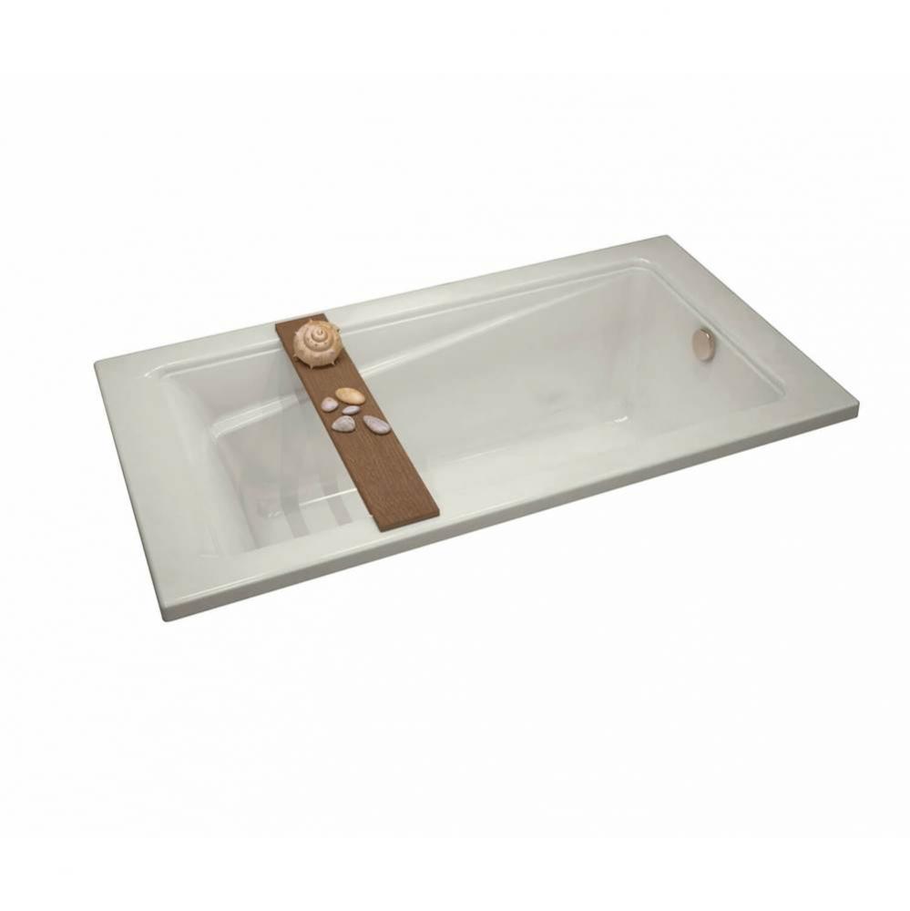 New Town 59.75 in. x 32 in. Drop-in Bathtub with Aerosens System End Drain in Biscuit