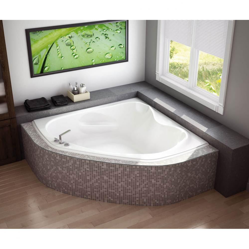 Murmur 59.75 in. x 59.75 in. Corner Bathtub with 10 microjets System Center Drain in White