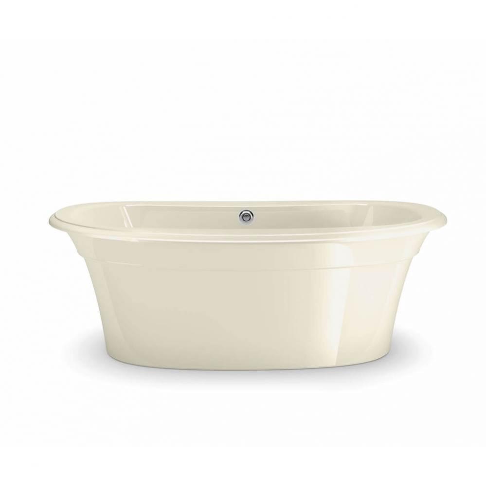 Ella Sleek 66 in. x 36 in. Freestanding Bathtub with Center Drain in Bone