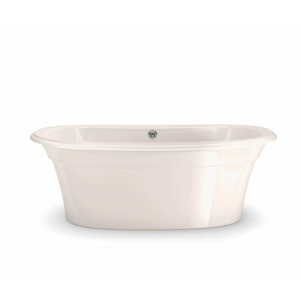 Ella Sleek 66 in. x 36 in. Freestanding Bathtub with Center Drain in Biscuit