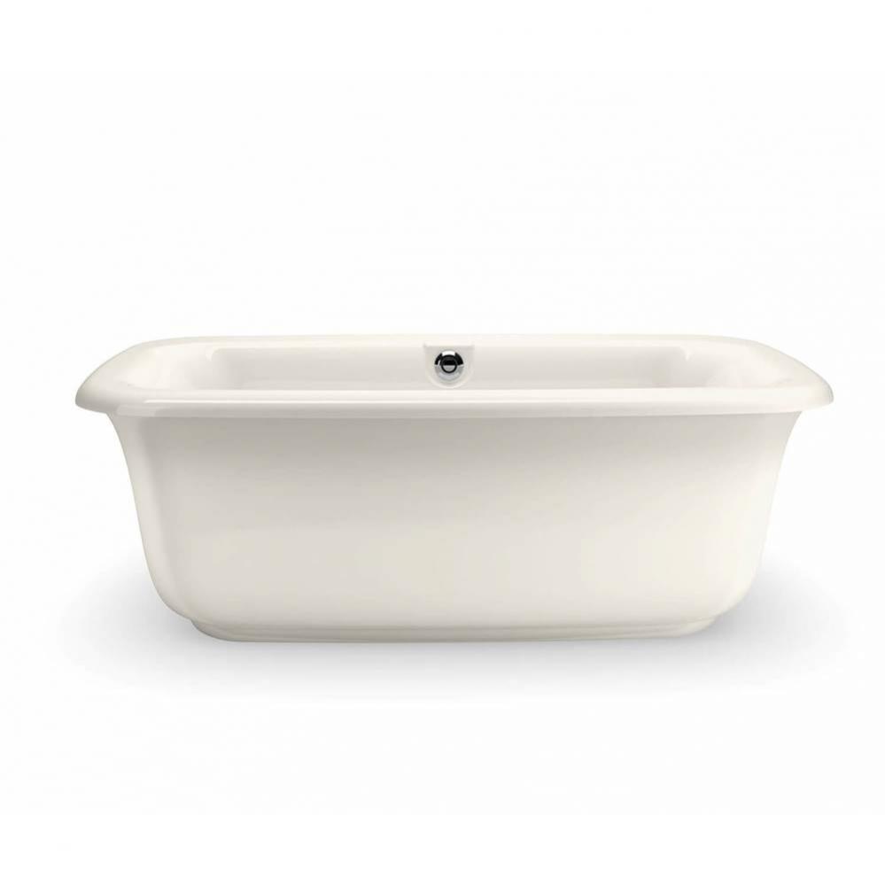 Miles 66 in. x 36 in. Freestanding Bathtub with Center Drain in Biscuit