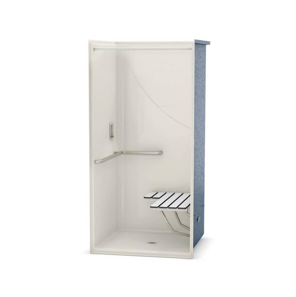 OPS-3636-RS L-BAR &amp; Seat 36 in. x 36 in. x 76.625 in. 1-piece Shower with Right-hand Grab Bar,