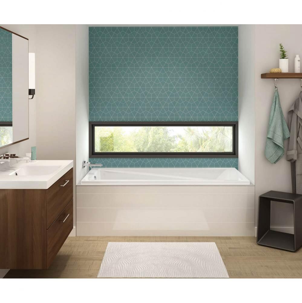 Exhibit 71.875 in. x 42 in. Drop-in Bathtub with End Drain in White