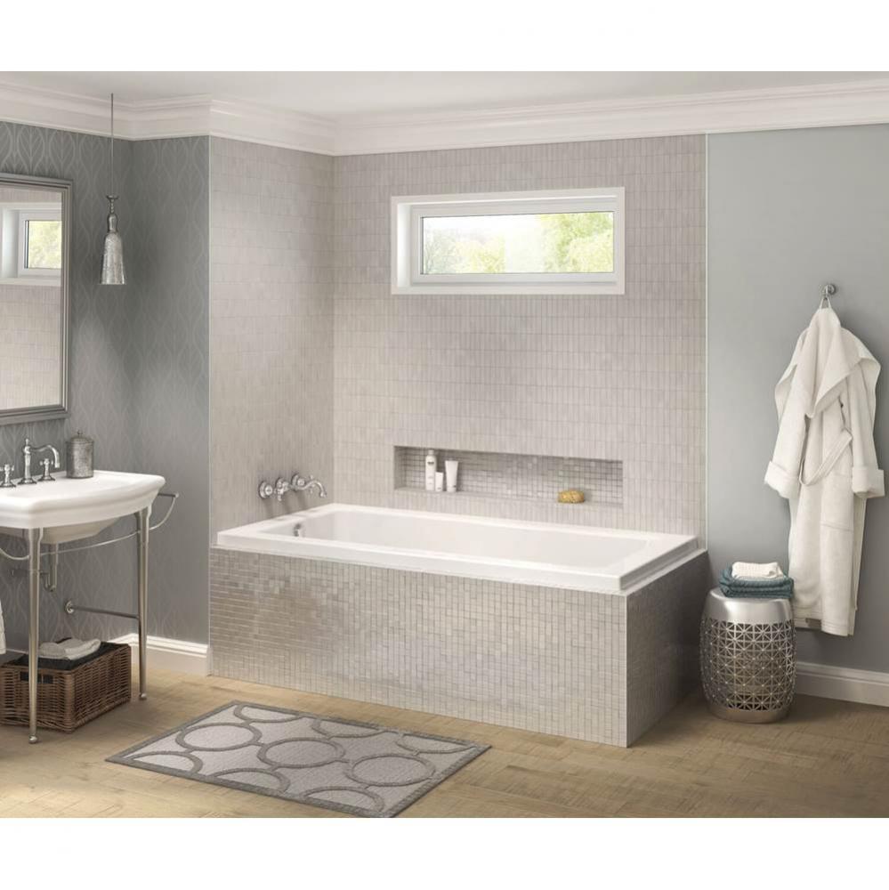 Pose IF 71.5 in. x 41.625 in. Corner Bathtub with Right Drain in White