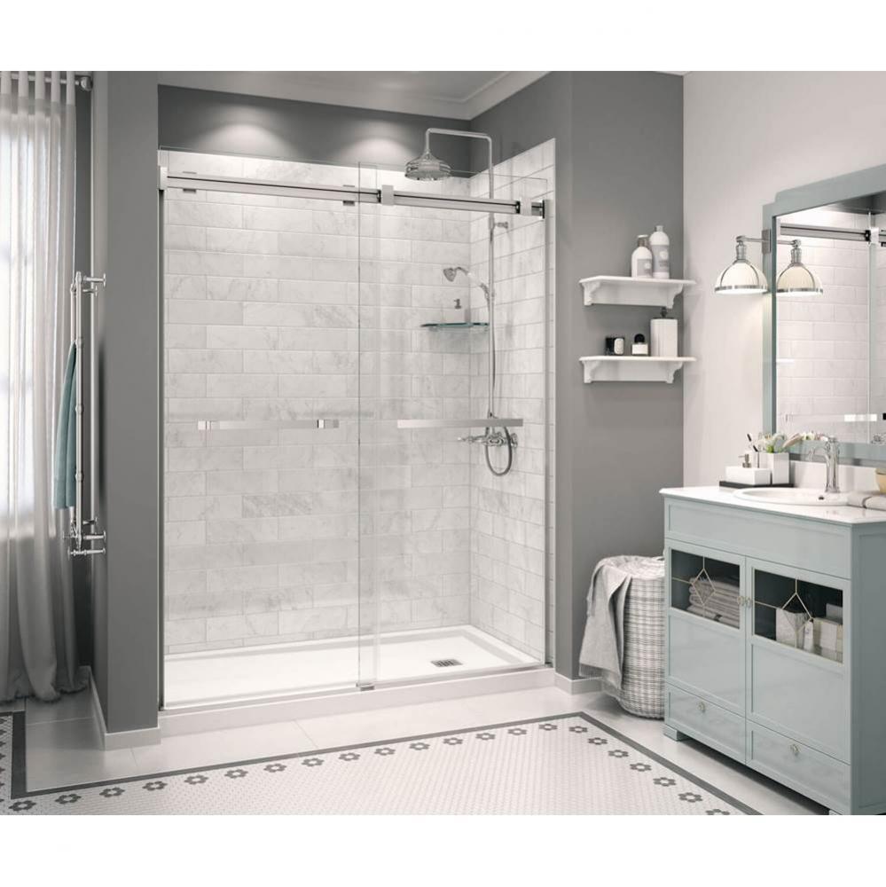 Zone 59.875 in. x 32 in. x 4 in. Rectangular Configurable Shower Base with Right Drain in White