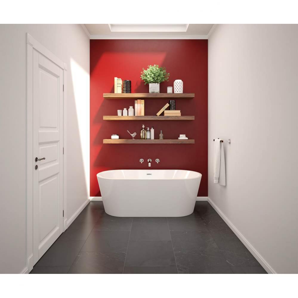 Lorca 66.875 in. x 31.25 in. Freestanding Bathtub with Center Drain in White