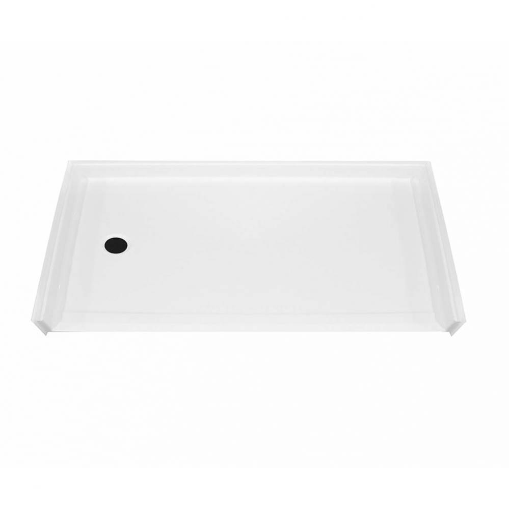 MX QSI-6030-BF 1 in. Pan 60 in. x 31 in. x 4.5 in. Rectangular Alcove Shower Base with Right Drain