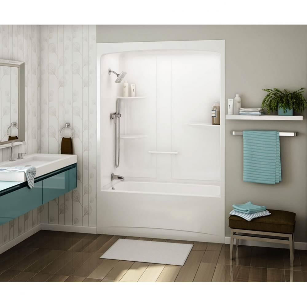 ALLIA TSR-6032 Acrylic Alcove Left-Hand Drain Three-Piece Tub Shower in White