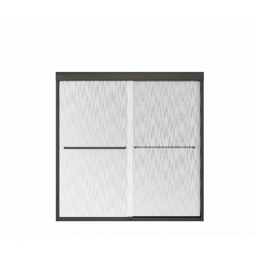 Aura 55-59 in. x 57 in. Bypass Tub Door with Effervescence Glass in Dark Bronze