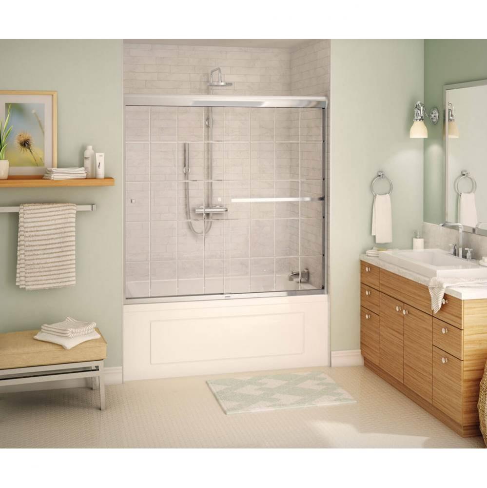 Aura 55-59 in. x 57 in. Bypass Tub Door with French Door Glass in Chrome