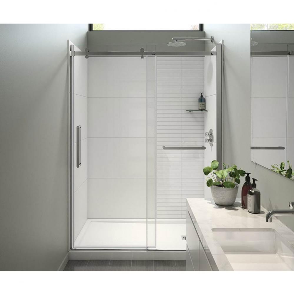 Halo Pro 56 1/2-59 x 78 3/4 in. 8 mm Sliding Shower Door with Towel Bar for Alcove Installation wi