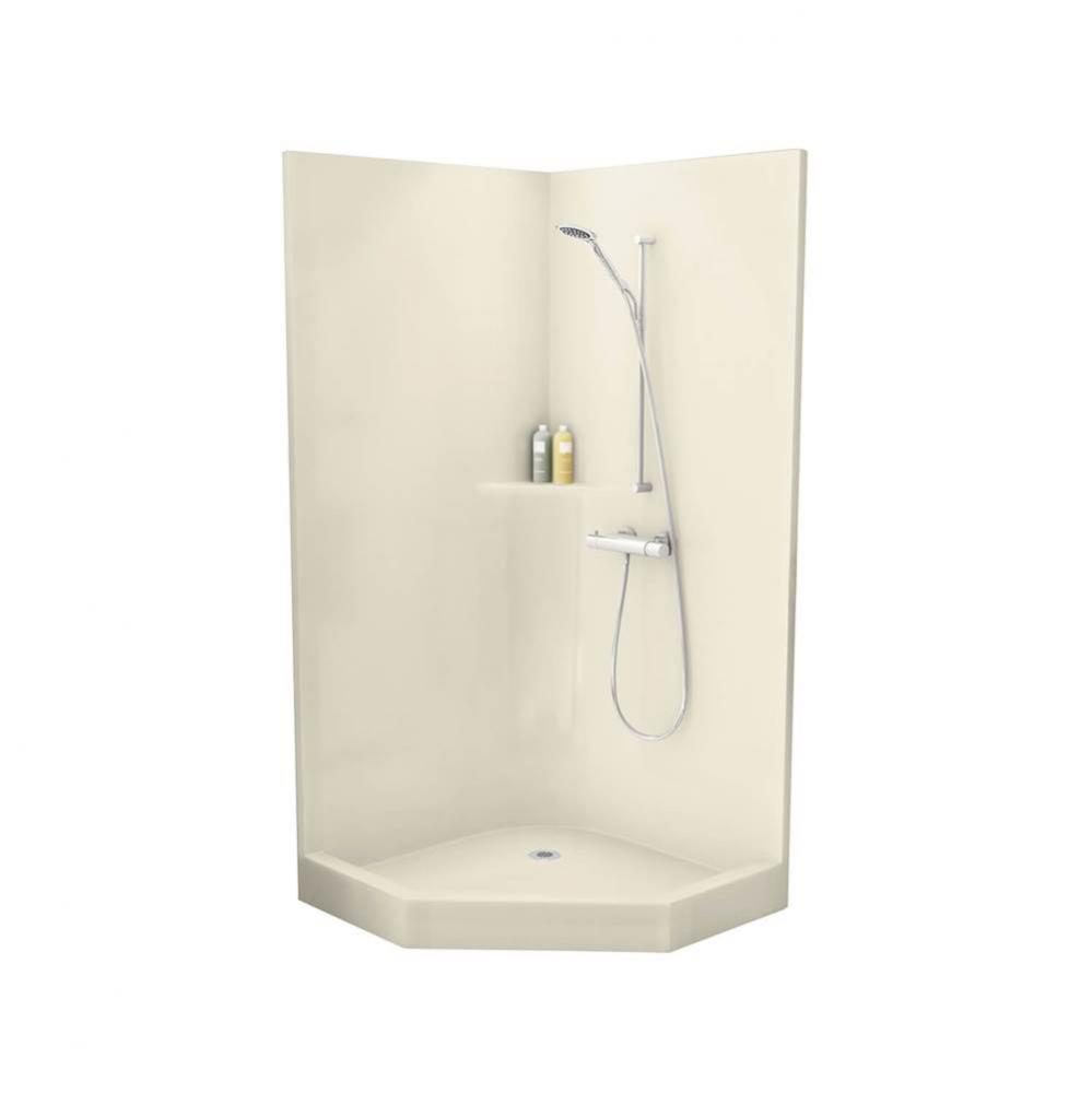 CSS36 37.625 in. x 37.625 in. x 77.75 in. 1-piece Shower with No Seat, Center Drain in Bone