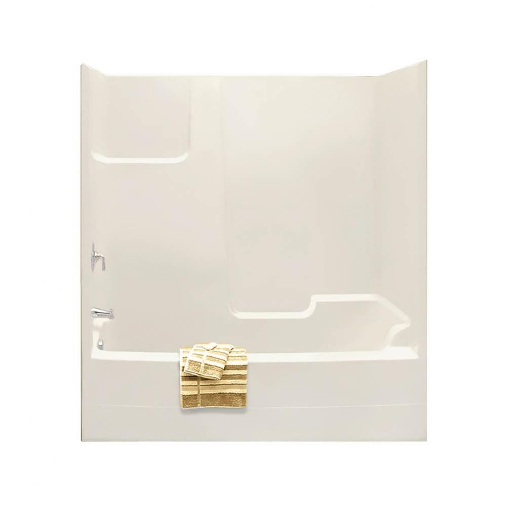 TSEA72 71.75 in. x 35.75 in. x 75 in. 1-piece Tub Shower with Left Drain in Biscuit