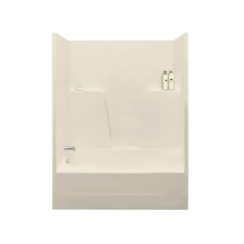 TSTEA60 60 in. x 34 in. x 78 in. 1-piece Tub Shower with Right Drain in Bone