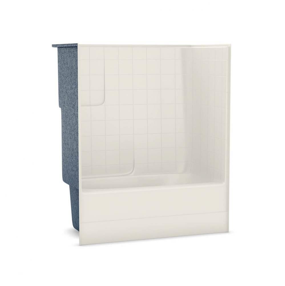 TSTEA62 60 in. x 31 in. x 72 in. 1-piece Tub Shower with Right Drain in Biscuit