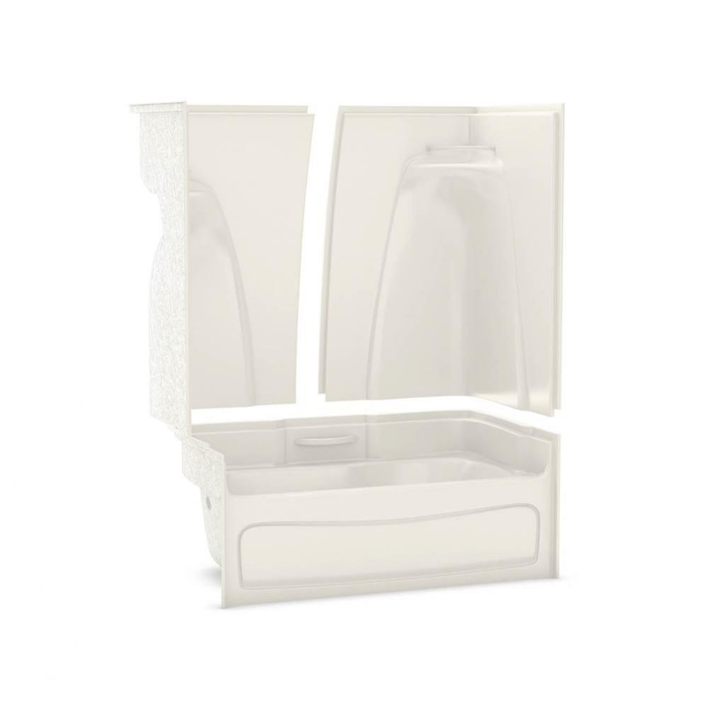 ACTS 60 in. x 33.25 in. x 75 in. 3-piece Tub Shower with Left Drain in Biscuit