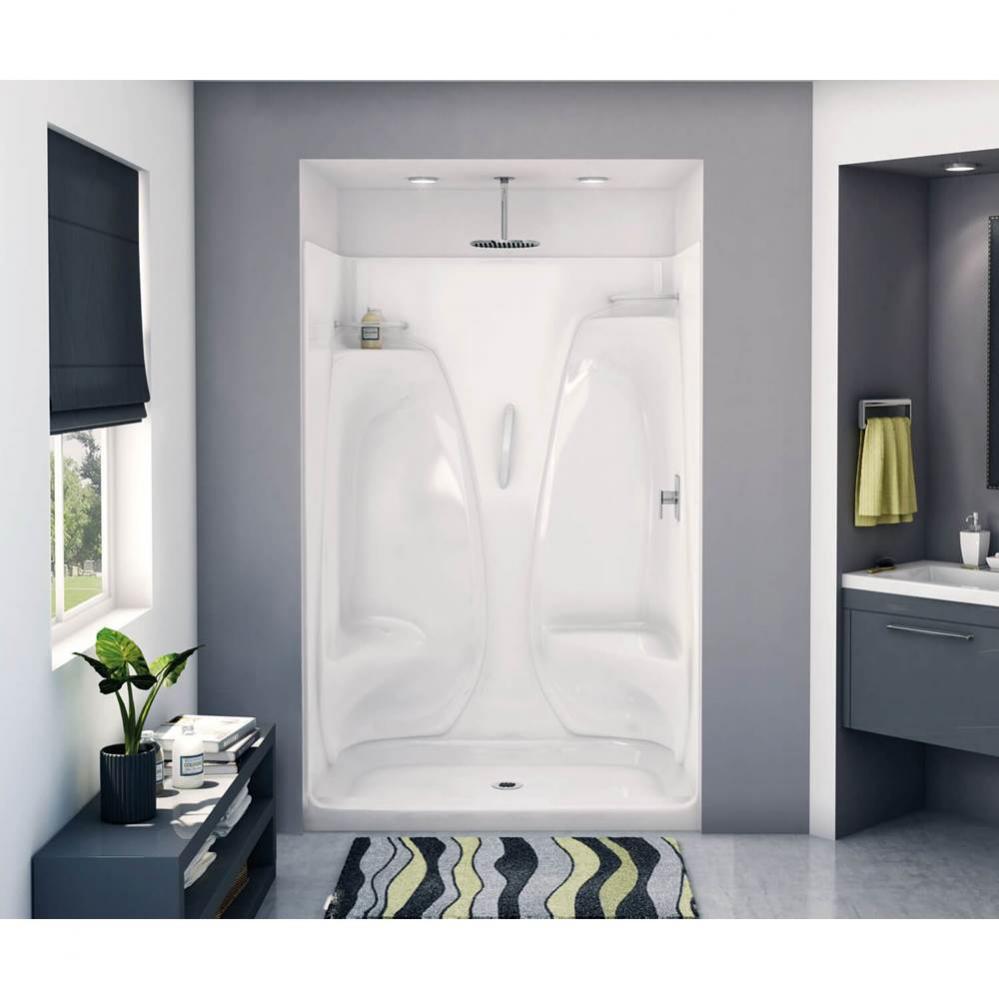 ACSH-3P-48 48 in. x 34.25 in. x 77 in. 3-piece Shower with Left Seat, Center Drain in White