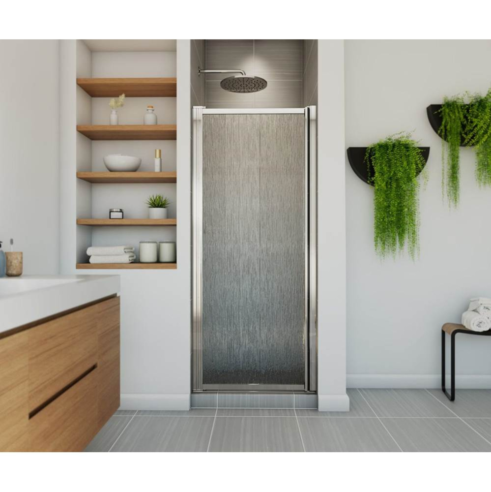 Pivolok 27-28.75 x 64.5 in. Pivot Shower Door for Alcove Installation with Raindrop glass in Chrom