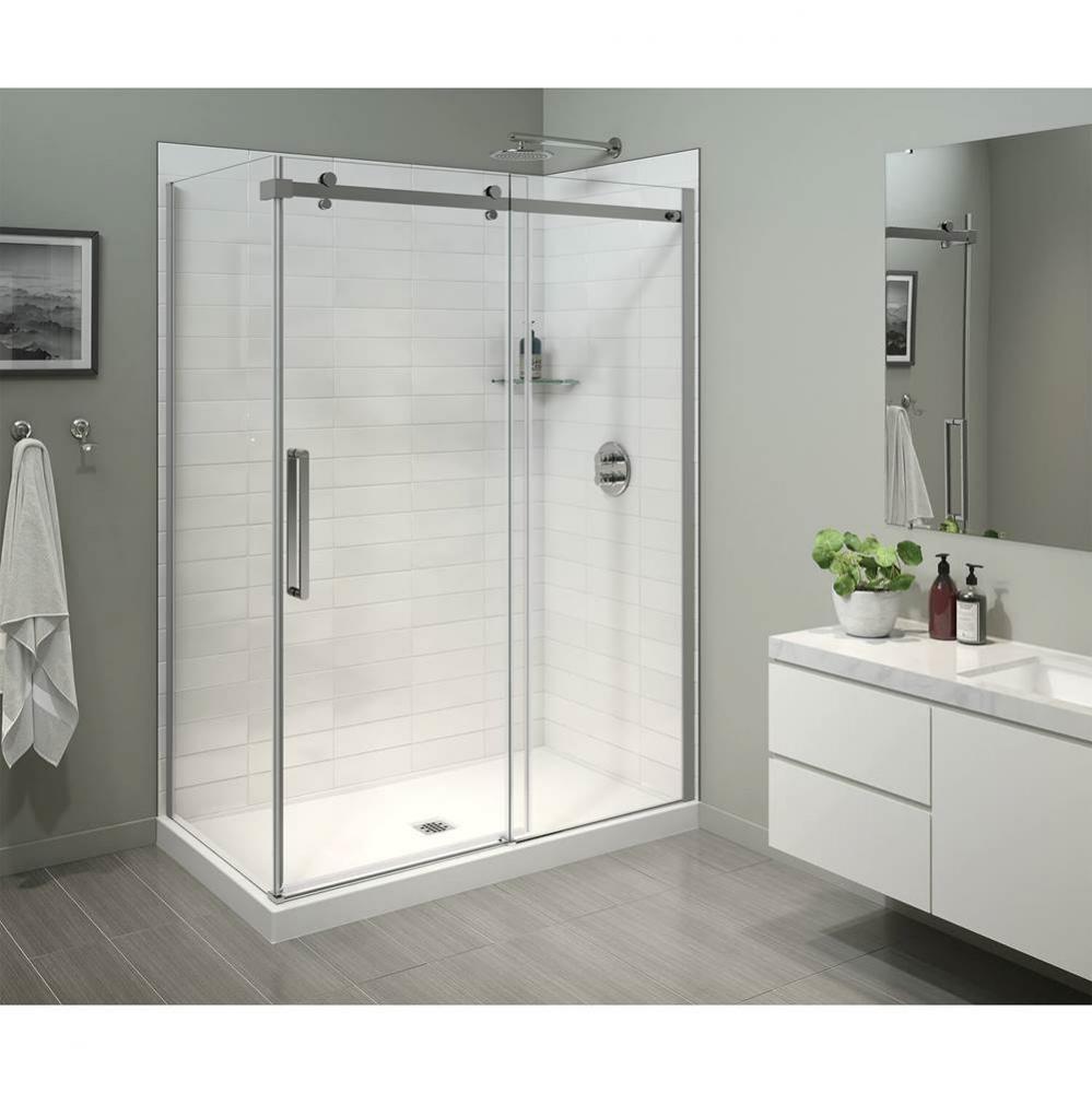 Halo Pro 60 x 32 x 78 3/4 in Sliding Shower Door for Corner Installation with Clear glass in Chrom