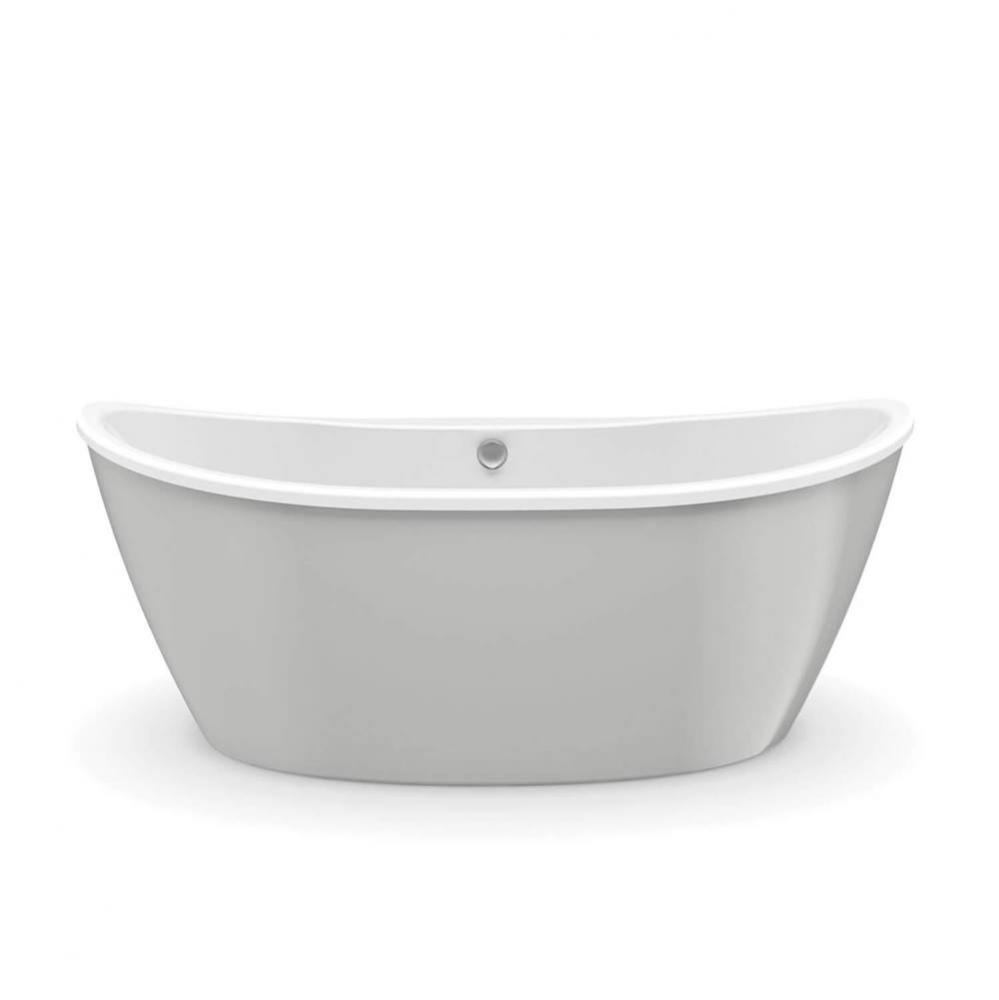 Delsia 6636 AcrylX Freestanding Center Drain Bathtub in White with Sterling Silver Skirt