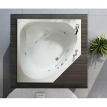 Maax 100875-003-001-010 - Tandem 5454 Acrylic Corner Center Drain Whirlpool Bathtub in White