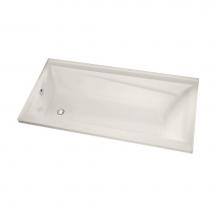 Maax 105514-103-007-103 - Exhibit 6032 IF Acrylic Alcove Right-Hand Drain Aeroeffect Bathtub in Biscuit