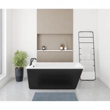 Maax 106426-000-002-105 - Elinor 6032 AcrylX Freestanding End Drain Bathtub in White with Black Skirt