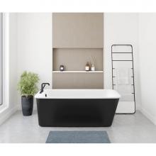 Maax 105798-000-001-105 - Lounge AcrylX Freestanding End Drain Bathtub in White with Black Skirt