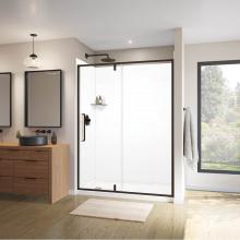 Maax 135326-900-283-000 - Uptown 57-59 x 76 in. 8 mm Pivot Shower Door for Alcove Installation with Clear glass in Dark Bron