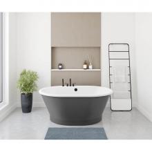 Maax 103901-000-002-114 - Brioso 6042 AcrylX Freestanding Center Drain Bathtub in White with Thundey Grey Skirt
