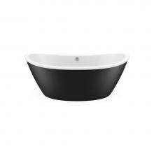 Maax 106193-000-002-124 - Delsia 6636 AcrylX Freestanding Center Drain Bathtub in White with Black Skirt