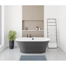 Maax 103903-000-002-114 - Brioso 6636 AcrylX Freestanding Center Drain Bathtub in White with Thundey Grey Skirt