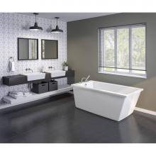Maax 106426-000-002-100 - Elinor 60 x 32 AcrylX Freestanding End Drain Bathtub in White with White Skirt