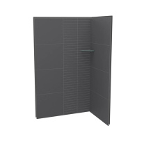 Maax 107462-306-515-000 - Utile 4836 Composite Direct-to-Stud Two-Piece Corner Shower Wall Kit in Erosion Charcoal