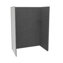 Maax 107463-306-515-000 - Utile 6032 Composite Direct-to-Stud Three-Piece Alcove Shower Wall Kit in Erosion Charcoal