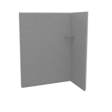 Maax 107466-305-517-000 - Utile 6036 Composite Direct-to-Stud Two-Piece Corner Shower Wall Kit in Factory Sleek Smoke