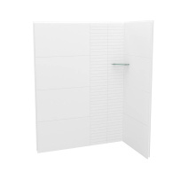 Maax 107466-306-513-000 - Utile 6036 Composite Direct-to-Stud Two-Piece Corner Shower Wall Kit in Erosion Bora White