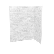 Maax 107466-307-508-000 - Utile 6036 Composite Direct-to-Stud Two-Piece Corner Shower Wall Kit in Marble Carrara
