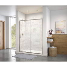 Maax 135243-900-305-000 - Connect 55.5-57 x 72 in. 6mm Sliding Shower Door for Alcove Installation with Clear glass in Brush