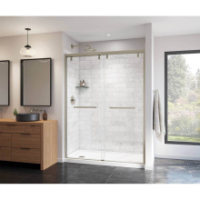 Maax 135322-900-305-000 - Uptown 56-59 x 76 in. 8 mm Bypass Shower Door for Alcove Installation with Clear glass in Brushed